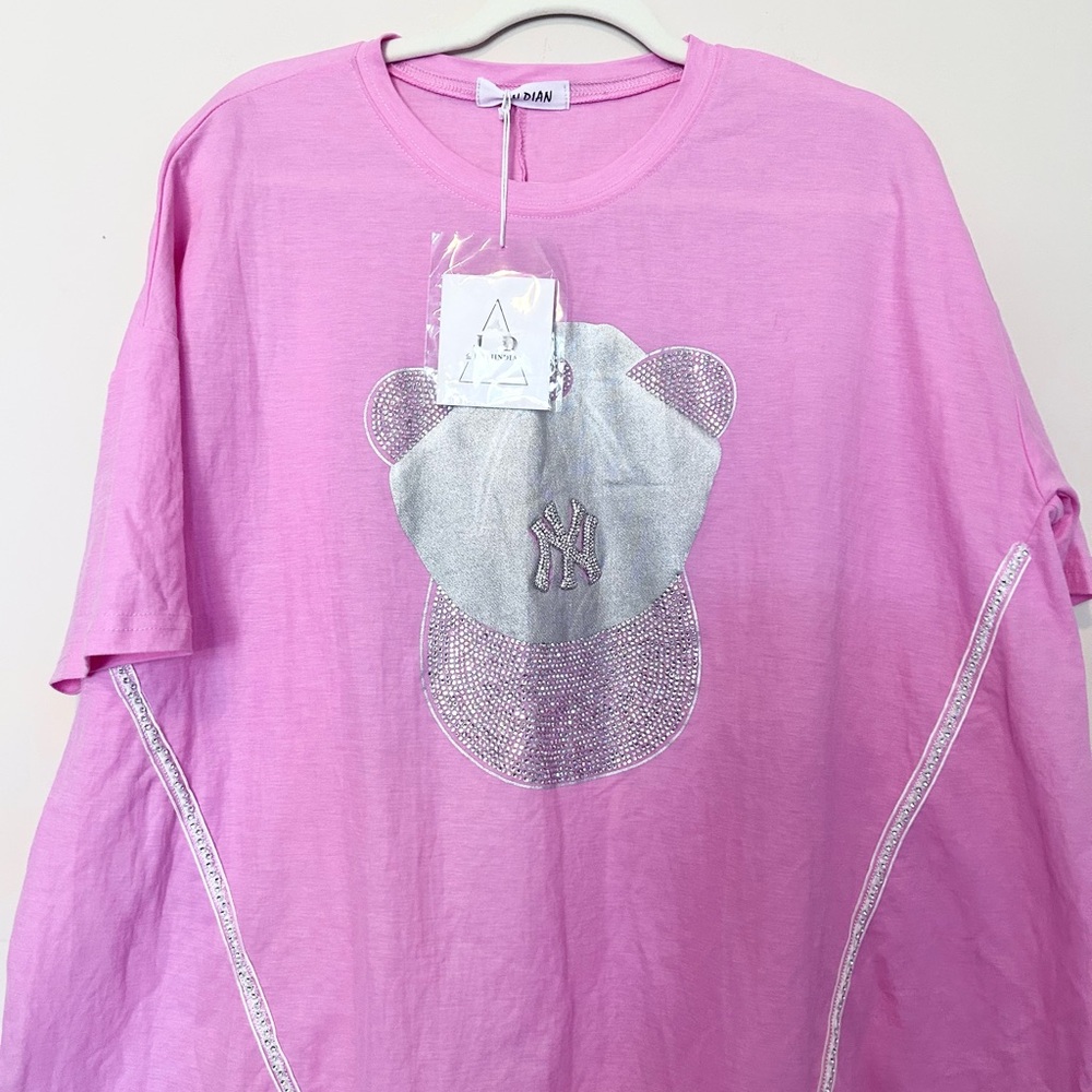 Pink Graphic T-Shirt with bling